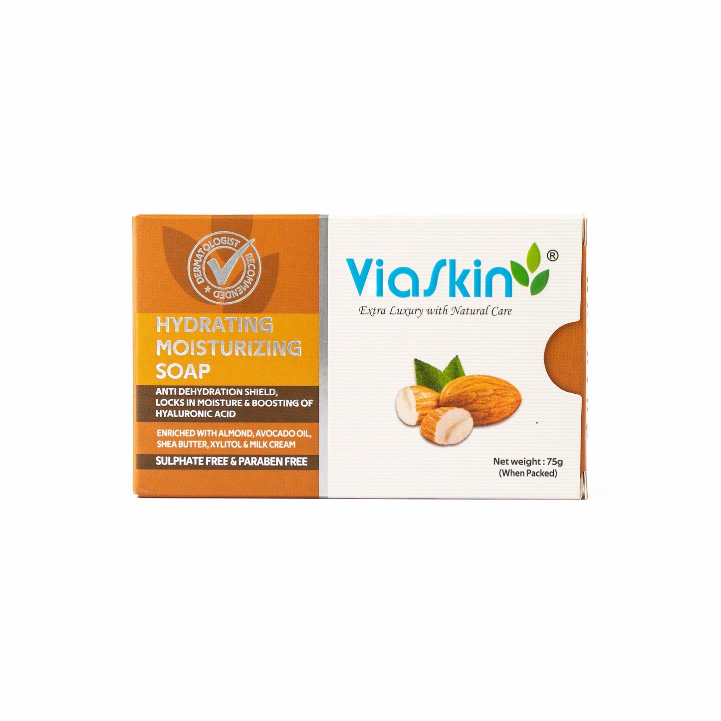 Viaskin Hydrating Moisturizing Soap. ( Pack of 4 ) , 75 g / Soap